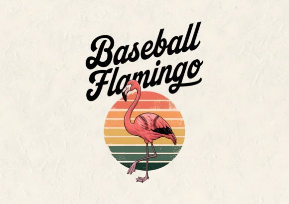 Baseball Flamingo T Shirt Design