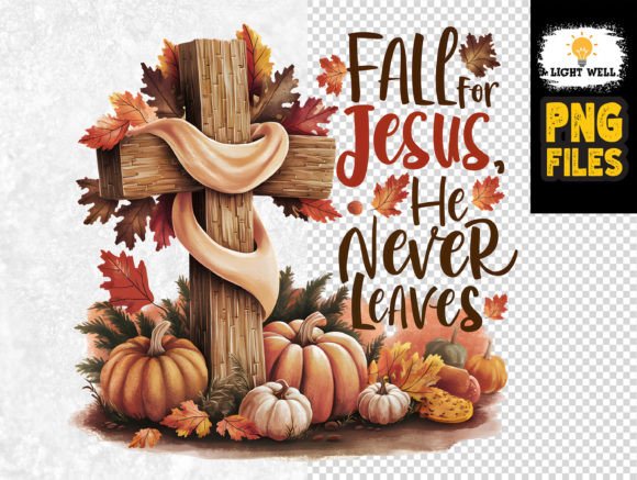 Faithful Fall Decor Cross with Pumpkins T-Shirt Designs