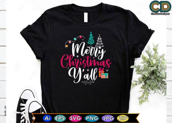 Merry Christmas Ya ll T-Shirt Designs