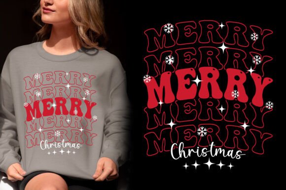 Retro Merry Christmas PNG T-shirt and Freebies